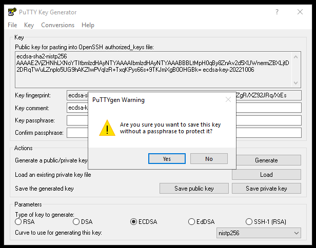 generate ssh key pair