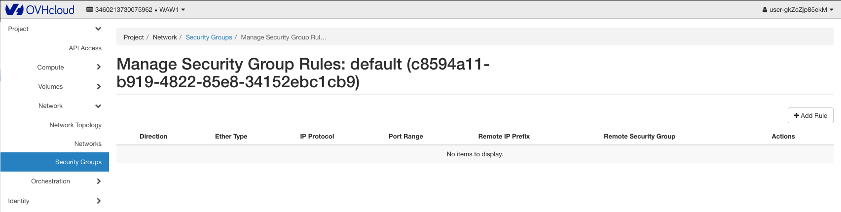 remove security groups