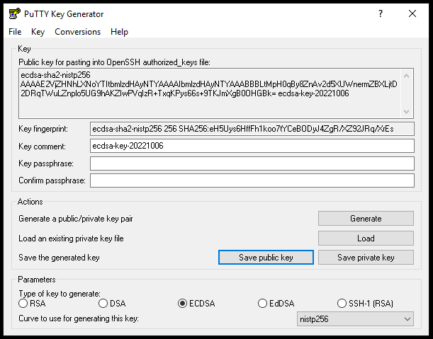 save public key